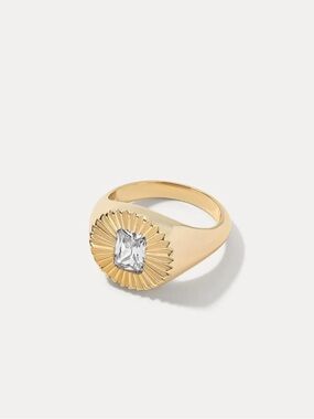 Miranda Frye Ember Crystal Signet Ring - Women Jewelry - Size 7